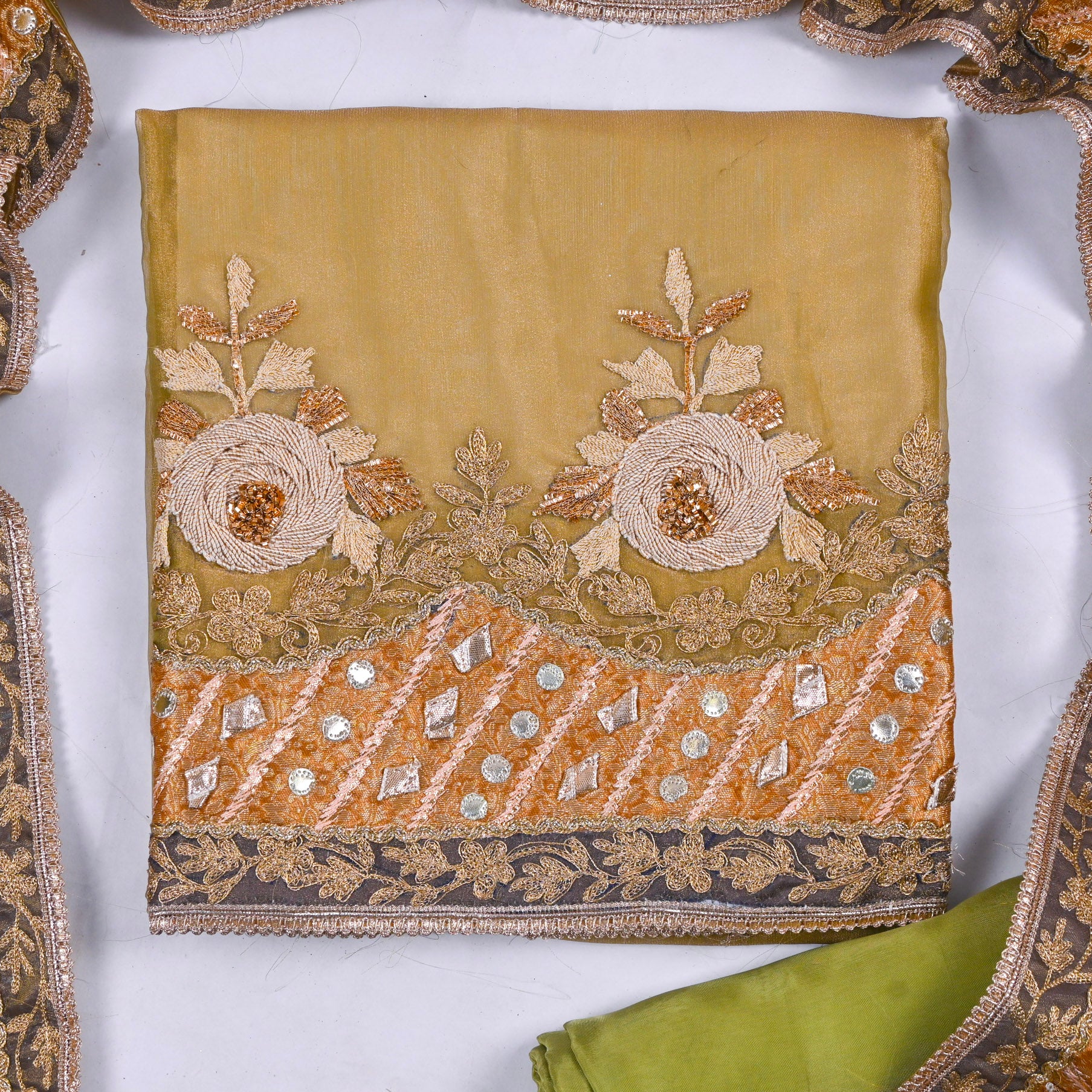 Shimmer Golden Unstitched Suit