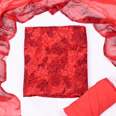 Crepe Red Unstitched Suit