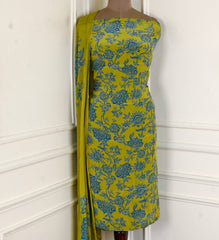 Crepe Mustard Yellow Unstitched Suit