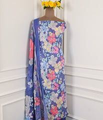 Georgette Purple Unstitched Suit