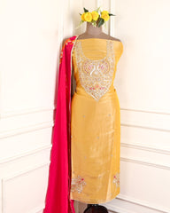 Shimmer Yellow Unstitched Suit