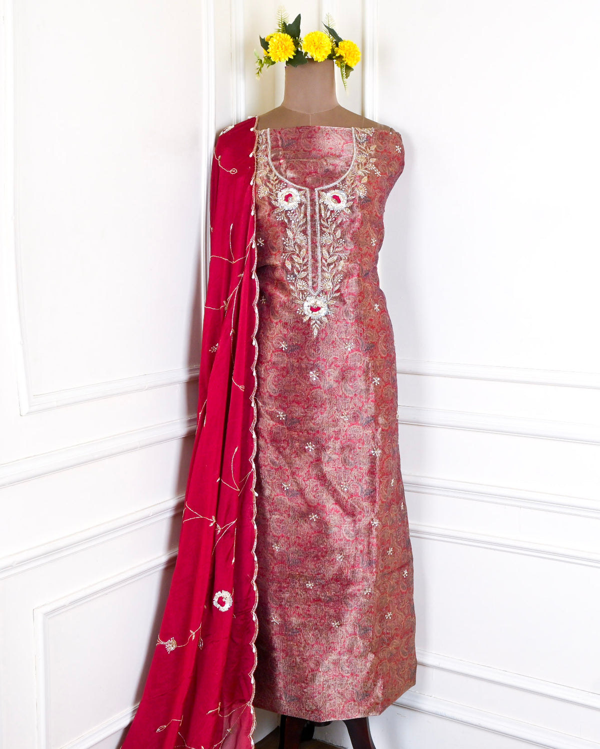 Crush Red Unstitched Suit