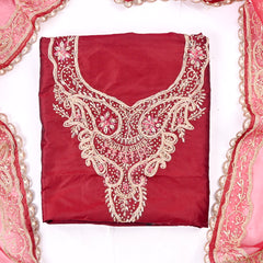Gavadin Maroon Unstitched Suit