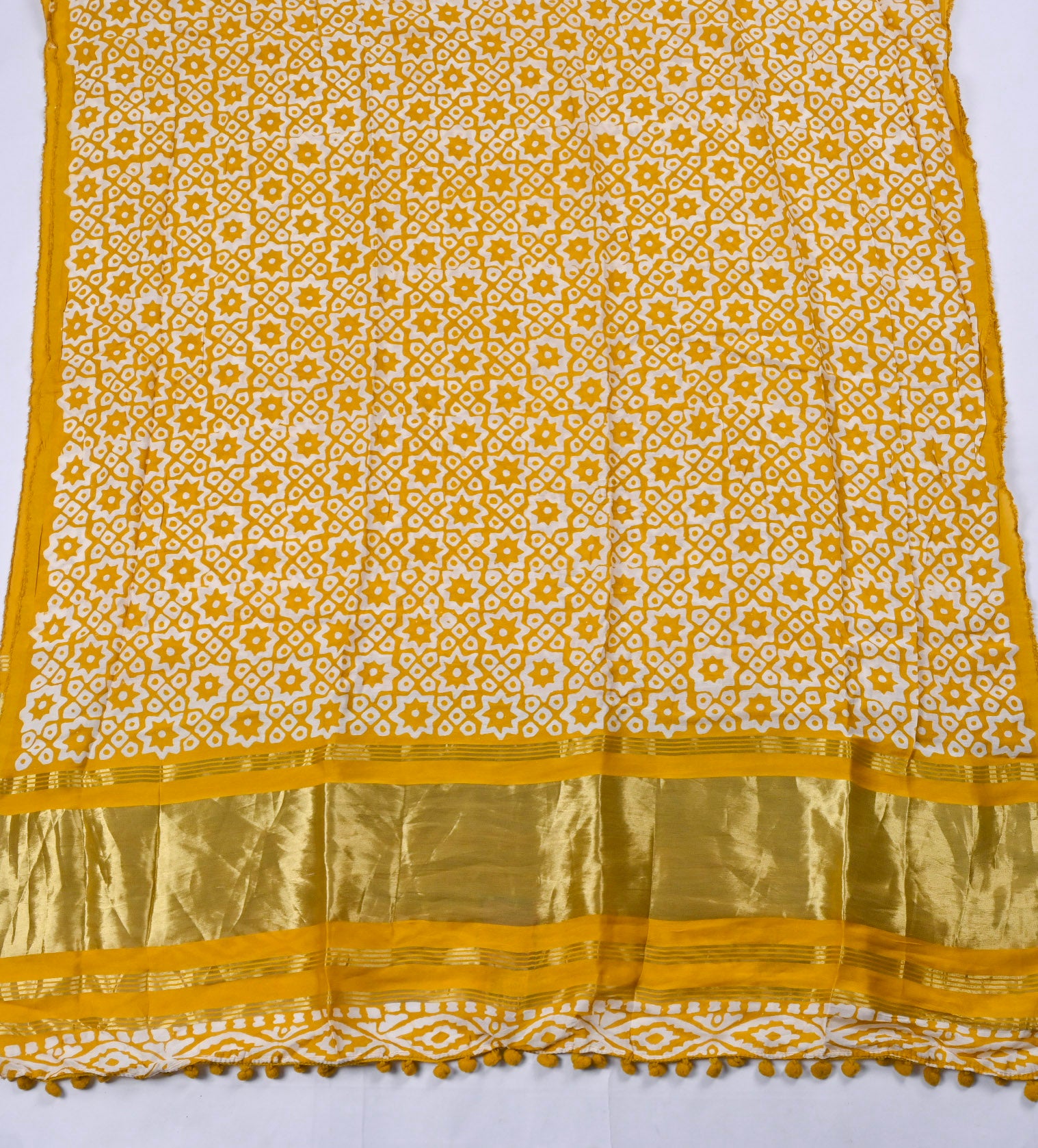 Cotton Yellow Unstitched Suit
