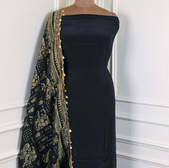 Crepe Black Unstitched Suit