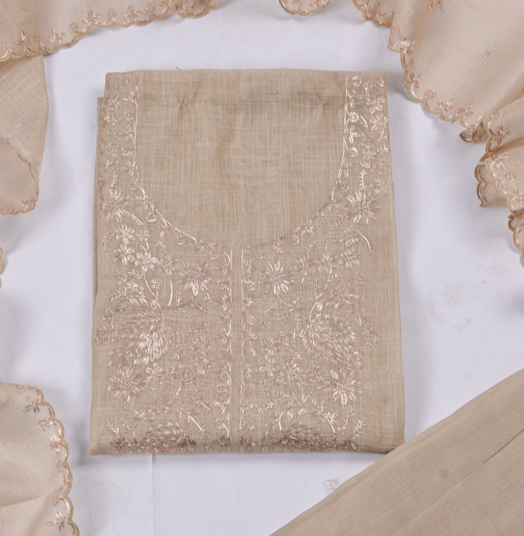 Linen Beige Unstitched Suit
