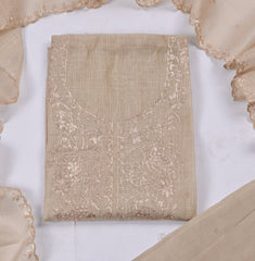Linen Beige Unstitched Suit