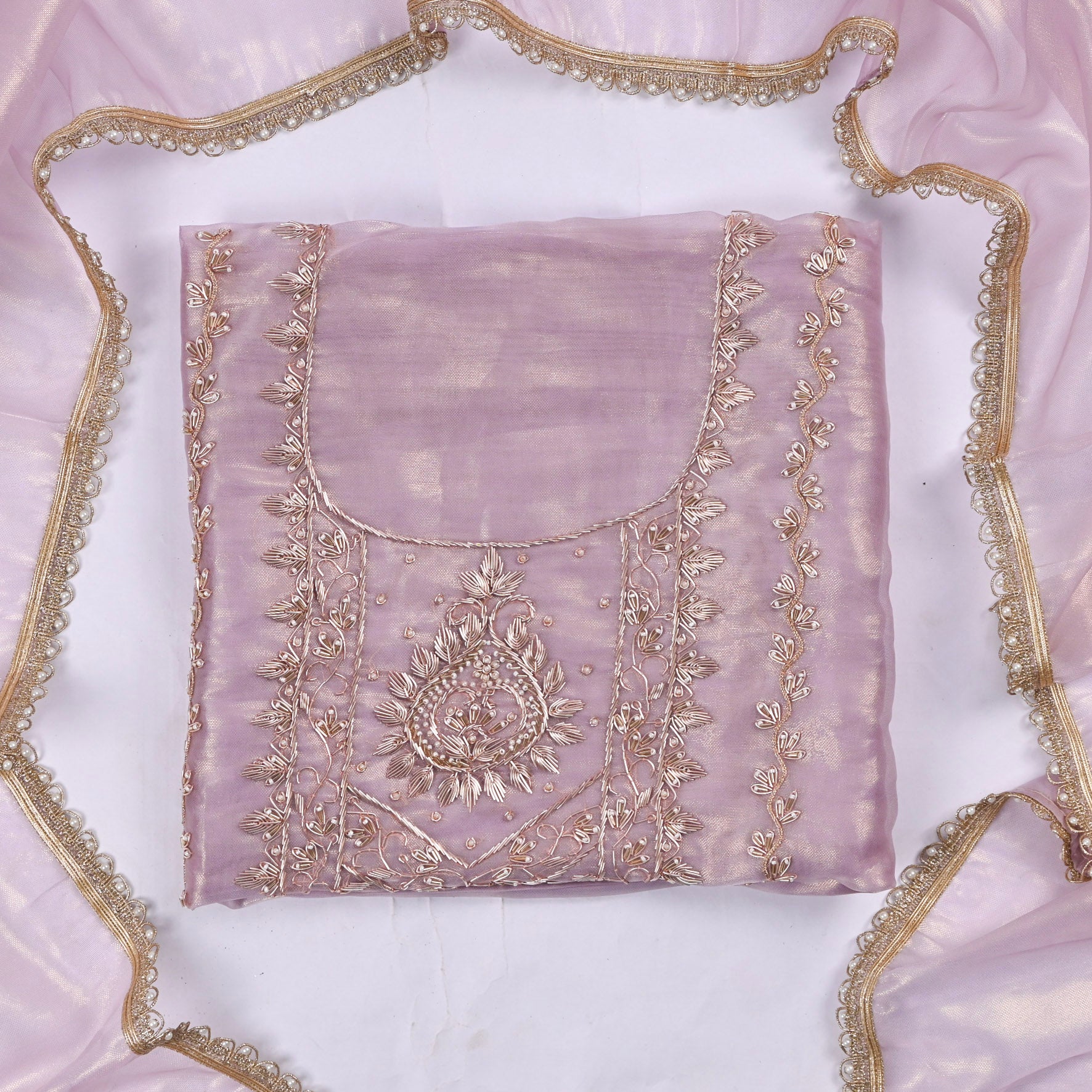 Sasha Silk Lavender Unstitched Suit