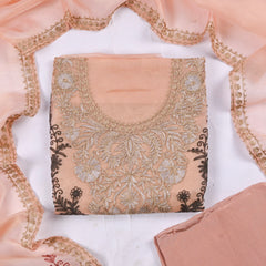 Crush Shimmer Peach Unstitched Suit