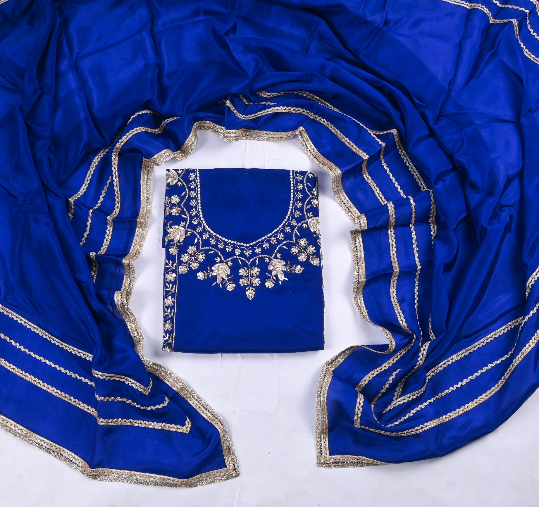 Crepe Blue Unstitched Suit