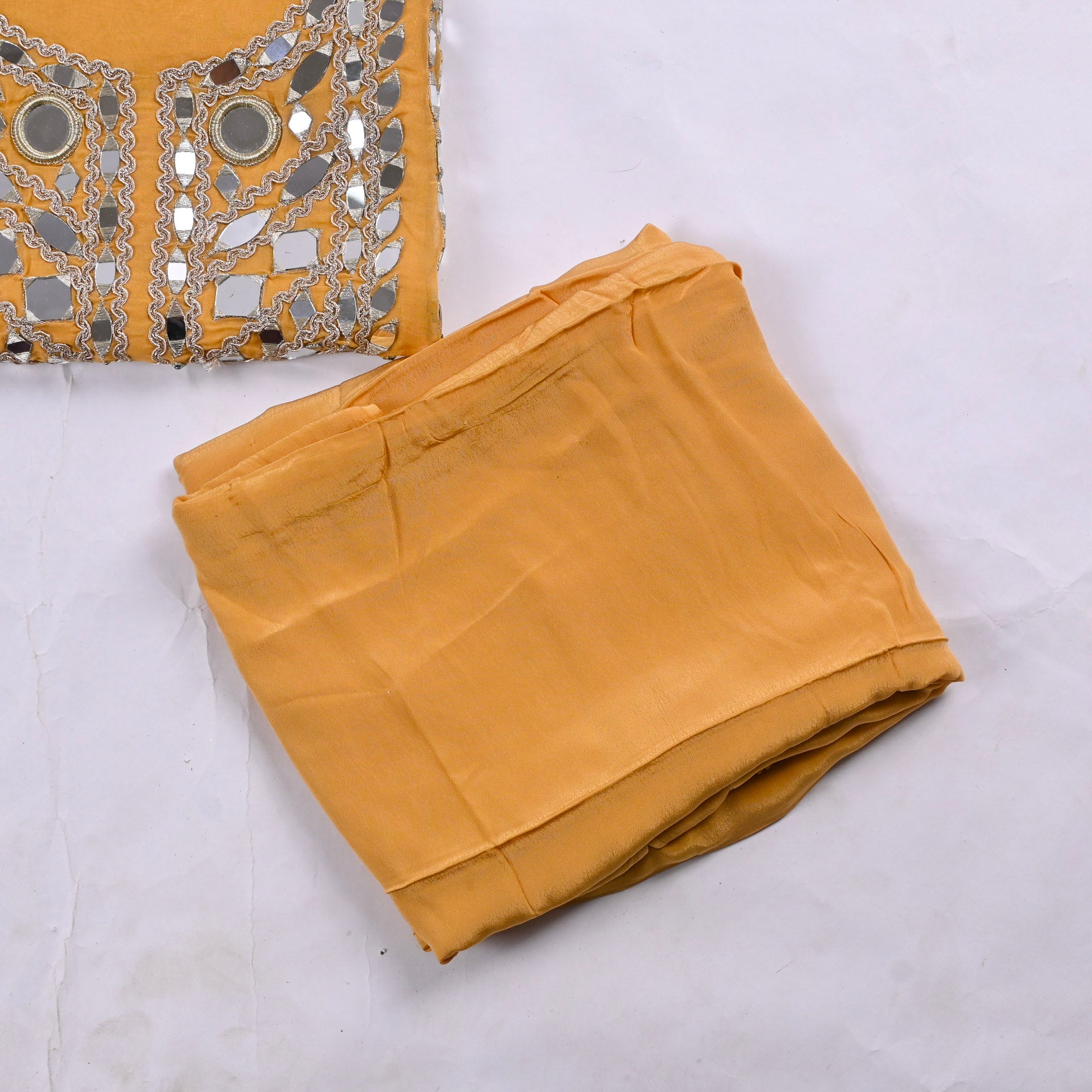 Glass Organza Yellow Unstitched Suit