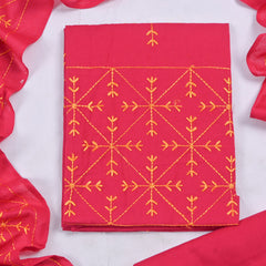 Cotton Pink Phulkari Suit