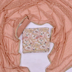 Crepe Peach Unstitched Suit