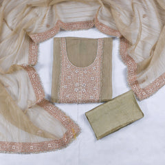 Crush Beige Unstitched Suit