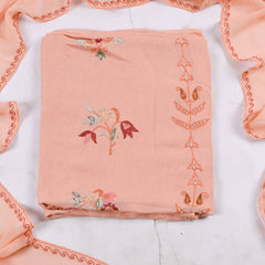 Georgette Peach Unstitched Suit