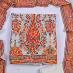 Mul Chanderi White Unstitched Suit