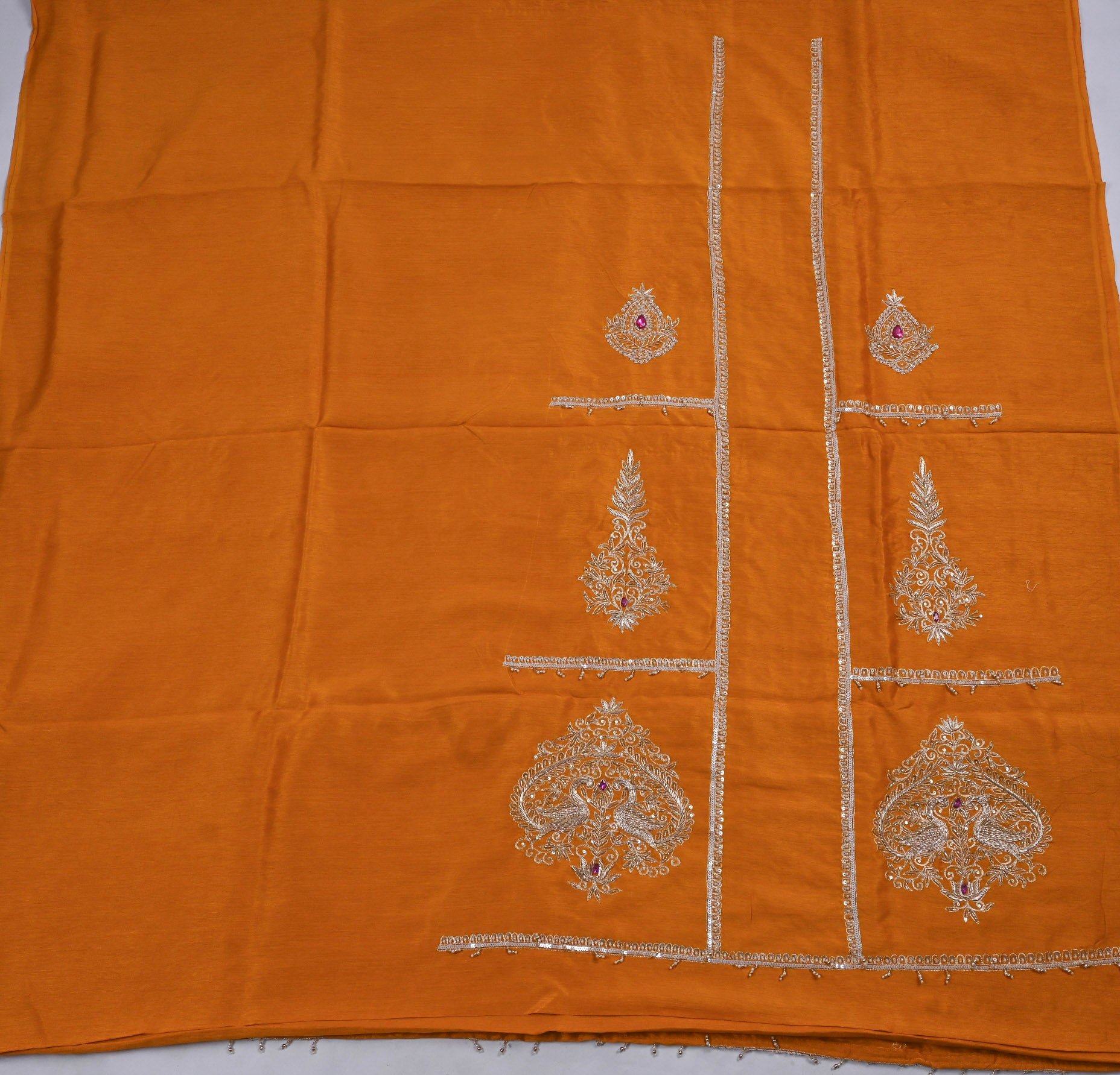Khadi Yellow Mustard Unstitched Suit