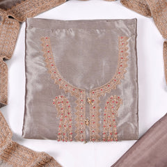 Giraffe Silk Grey Unstitched Suit