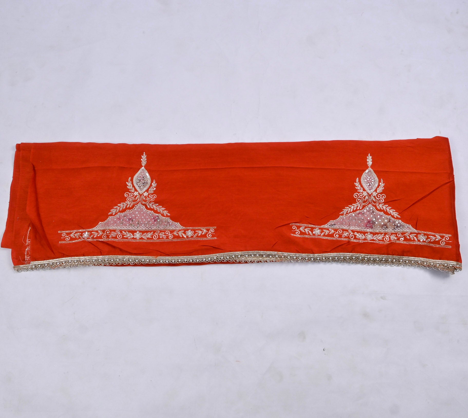 Raw Silk Orange Unstitched Suit