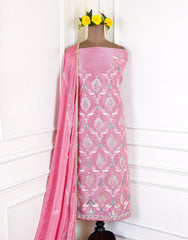 Shimmer Dusky Pink Unstitched Suit