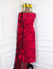 Crepe Red Unstitched Suit