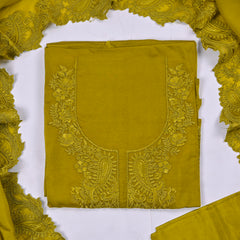 Organza Mehandi Unstitched Suit