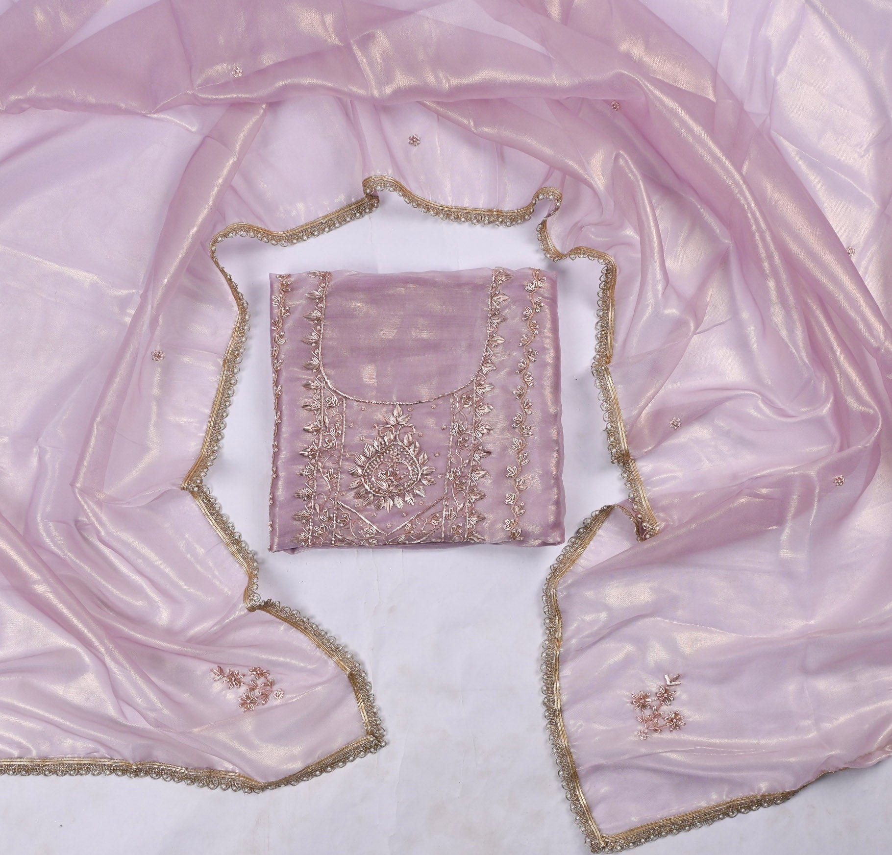 Sasha Silk Lavender Unstitched Suit
