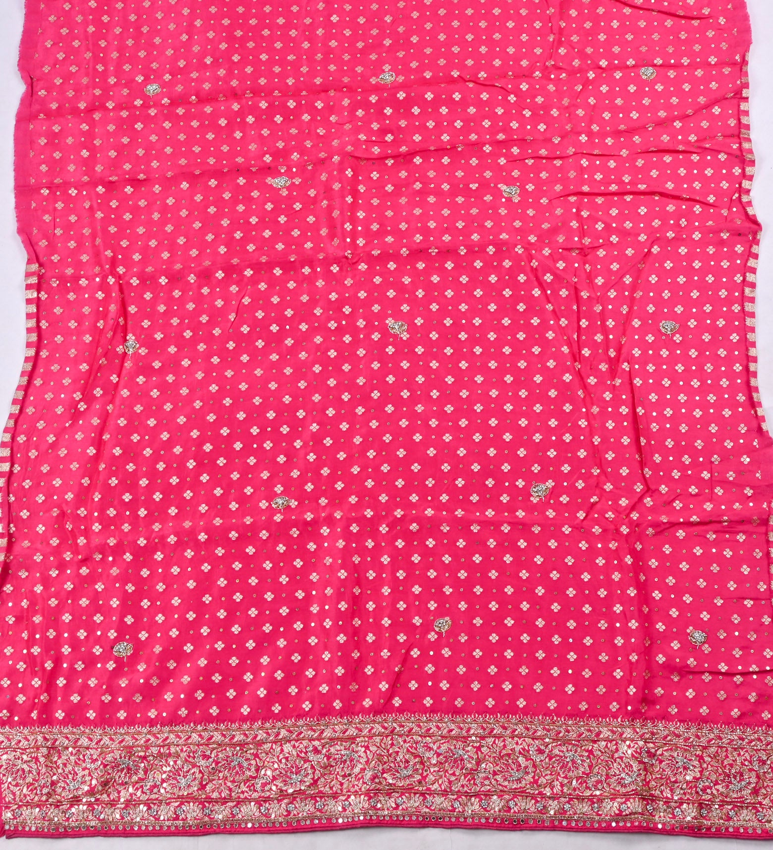 Banarasi Silk Pink Unstitched Suit