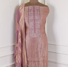Banarasi Silk Golden Unstitched Suit