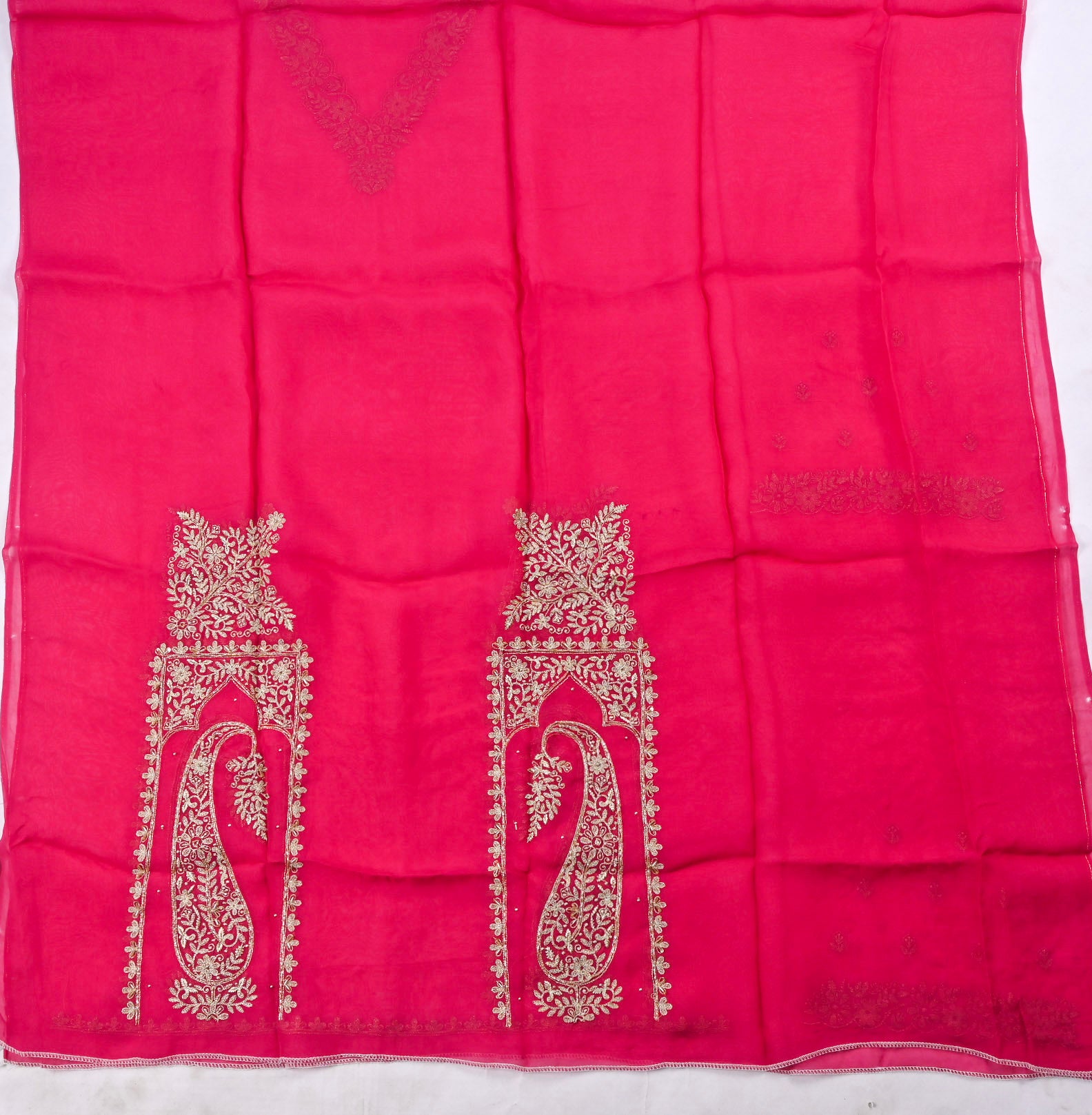 Organza Pink Unstitched Suit