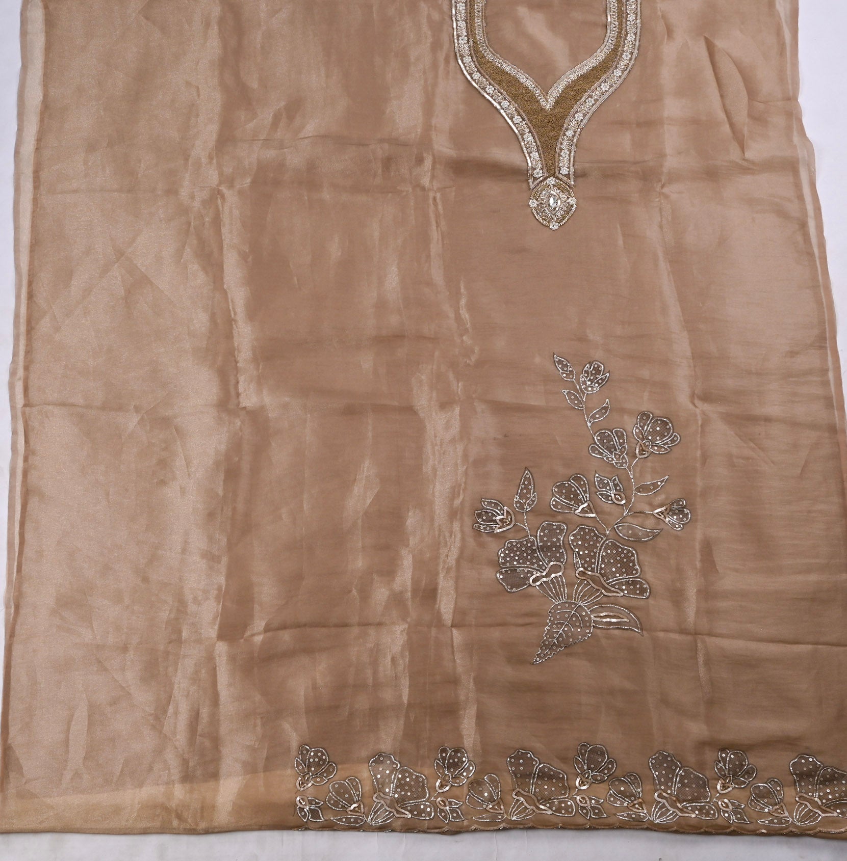 Glass Shimmer Brown Unstitched Suit