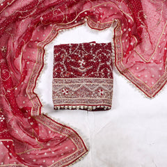 Glass Shimmer Brown Unstitched Suit