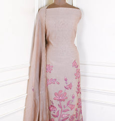 Mul Cotton Beige Unstitched Suit