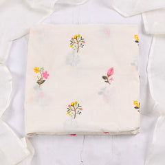 Cotton White Unstitched Suit