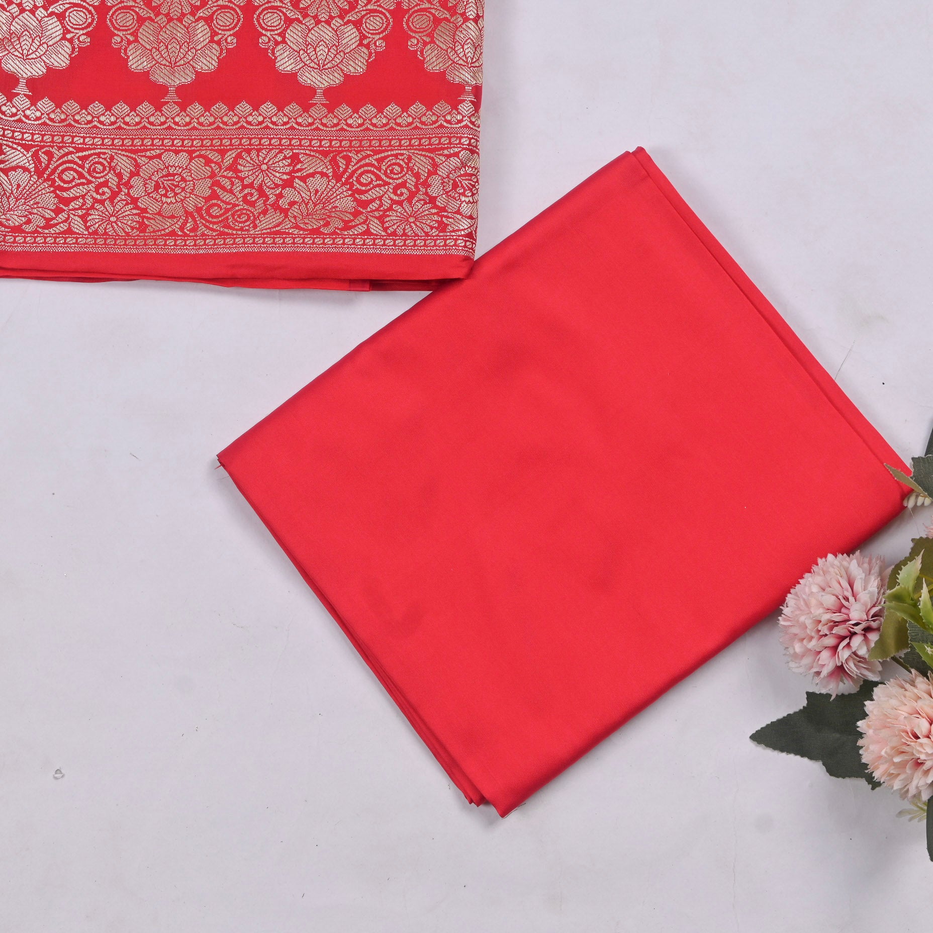 Silk Red Unstitched Suit
