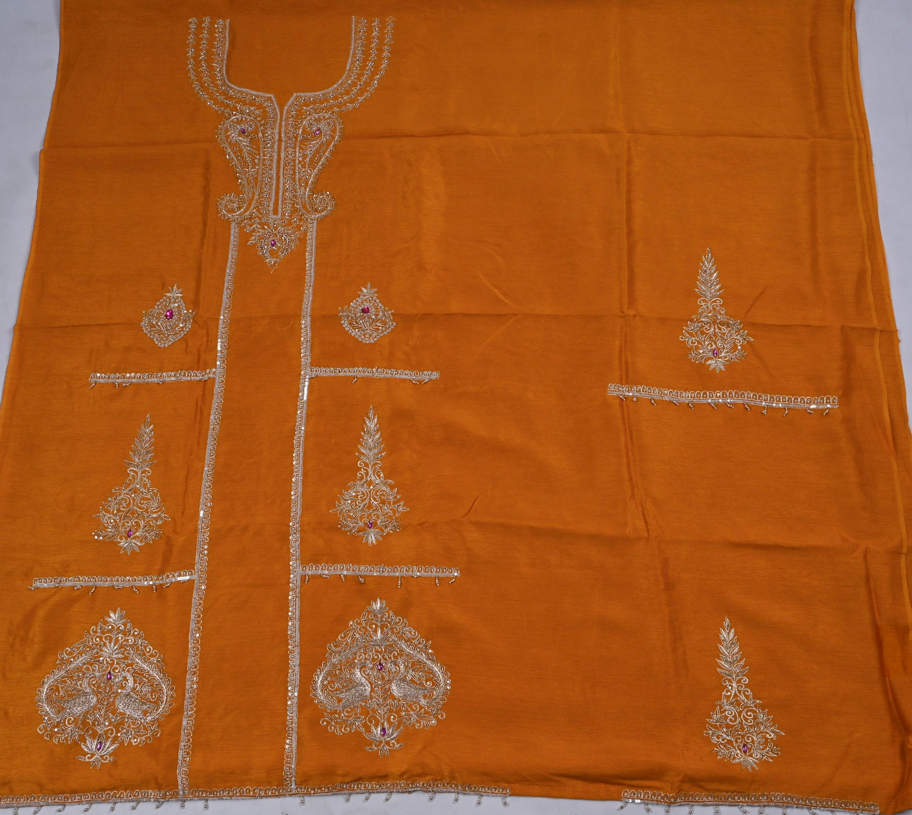 Khadi Yellow Mustard Unstitched Suit