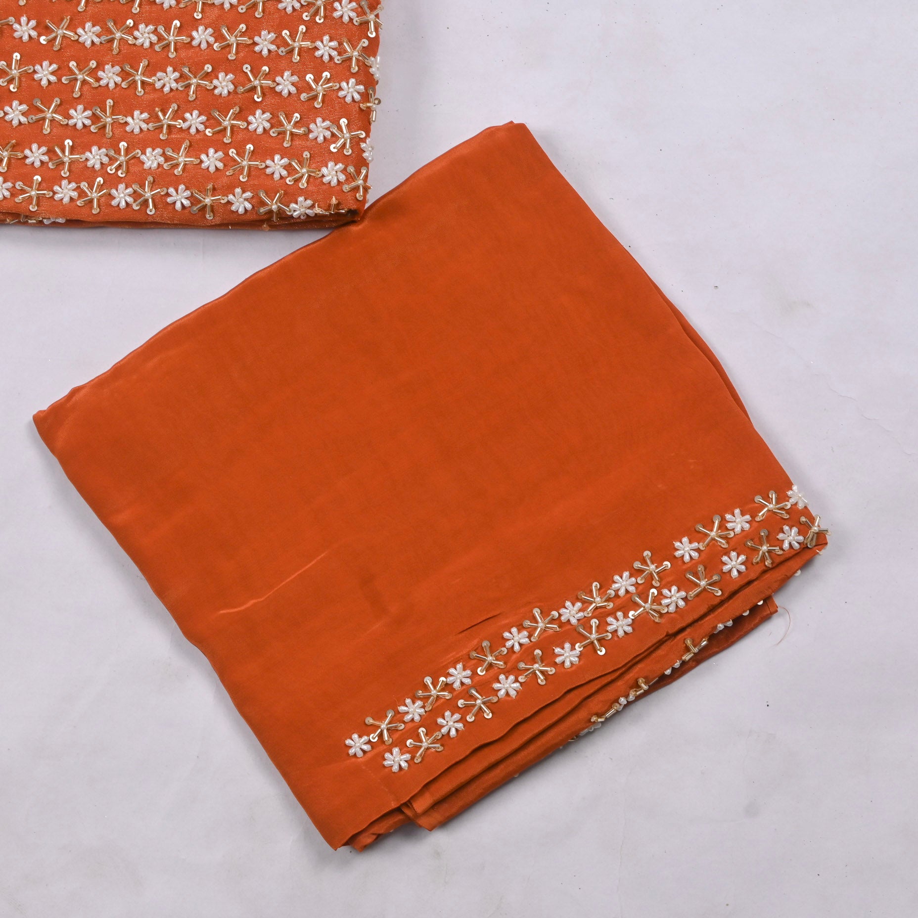 Glass Shimmer Orange Unstitched Suit