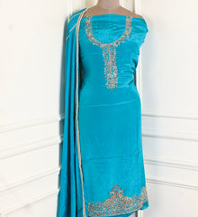 Silk Ferozi Unstitched Suit