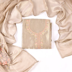 Giraffe Shimmer Light Grey Unstitched Suit