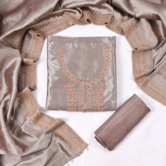 Giraffe Silk Grey Unstitched Suit