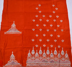 Raw Silk Orange Unstitched Suit