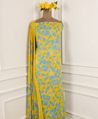 Georgette Yellow Unstitched Suit