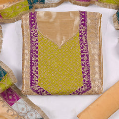 Giraffe Shimmer Yellow Unstitched Suit