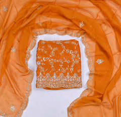 Crepe Mustard Unstitched Suit