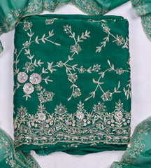 Crepe Green Unstitched Suit