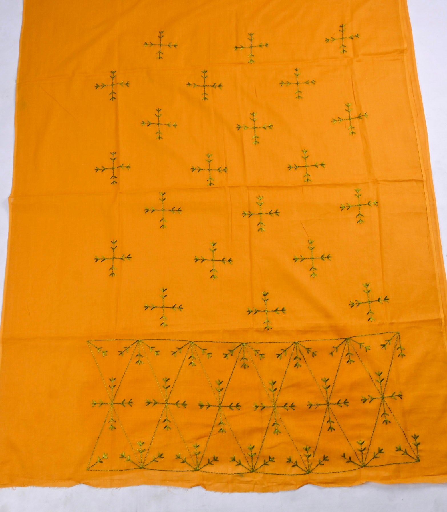 Mul Mul Yellow Phulkari Suit
