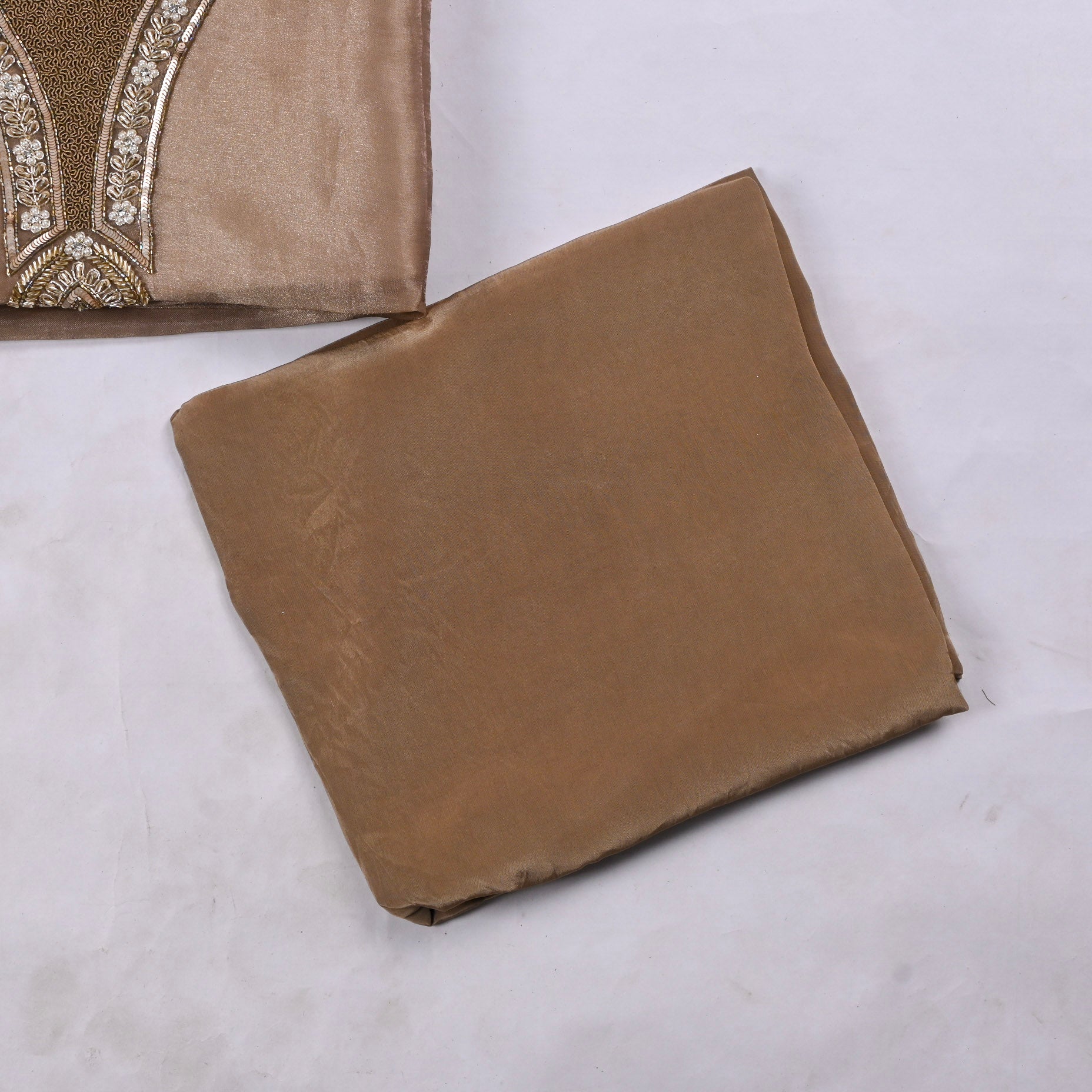 Glass Shimmer Brown Unstitched Suit