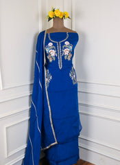 Organza Blue Unstitched Suit