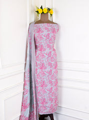 Muslin Light Grey Unstitched Suit