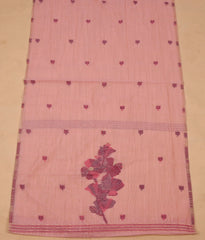Jamdani Cotton baby Pink Unstitched Suit
